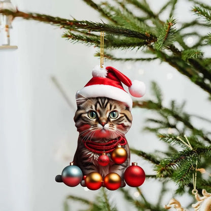 🎄10 Stykker😻 Katt Juletre Pynt ✨ Hengende Katt Pynt