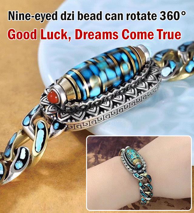 ✨Ukens spesialtilbud🔮Turkis Six Phases Nine Eyes Dzi Bead Armbånd🌌