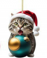 🎄10 Stykker😻 Katt Juletre Pynt ✨ Hengende Katt Pynt