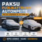 Paksu puolikattoinen autonpeite, suojaa auringolta ja lumelta