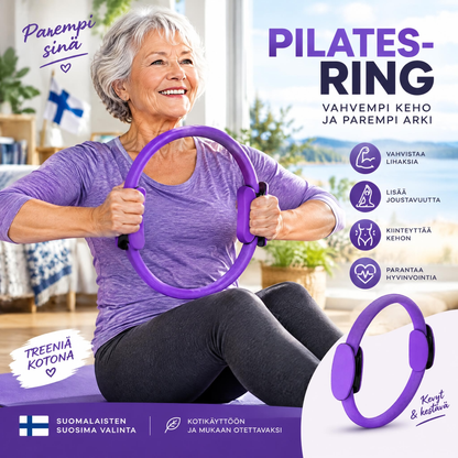 🔥 50% ALELLA HETI! 💪 Pilatusrengas Kuntovaline – Säädettävä Vastus, Vahvistaa Käsivarsia/Jalkoja/Vartaloa & Täydellinen Kotitreeneihin 🏋️‍♀️📦