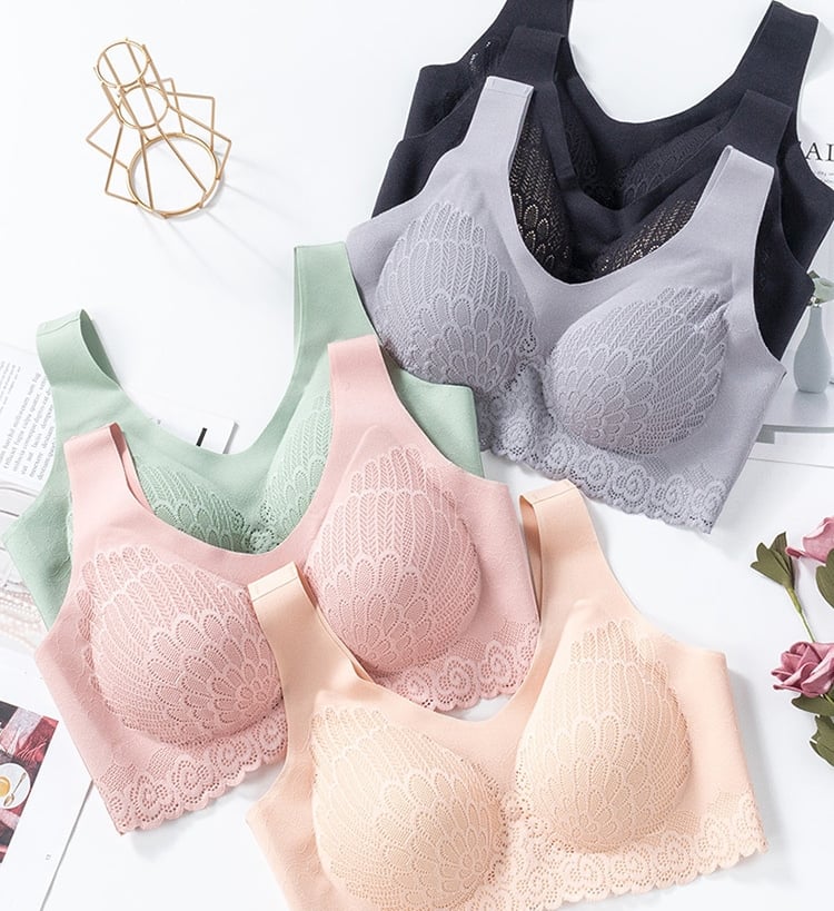 🔥Siste dag Kjøp 1 og få 3 gratis 🔥 Latex 4.0 Graceful Anti-saggy Breathable Lace Bra i stor størrelse