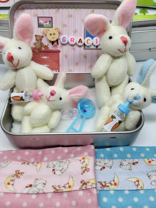 🔥Pääsiäisen paras lahja – OSTA 1, SAAT 1 ILMAISEKSI!!🎁🐇Pieni pupu-mummo pehmolelu taskuss