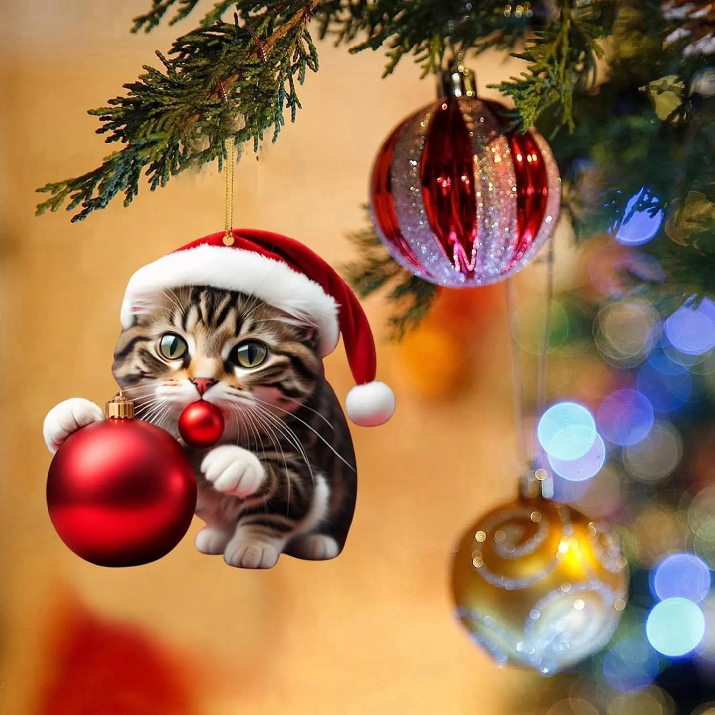 🎄10 Stykker😻 Katt Juletre Pynt ✨ Hengende Katt Pynt