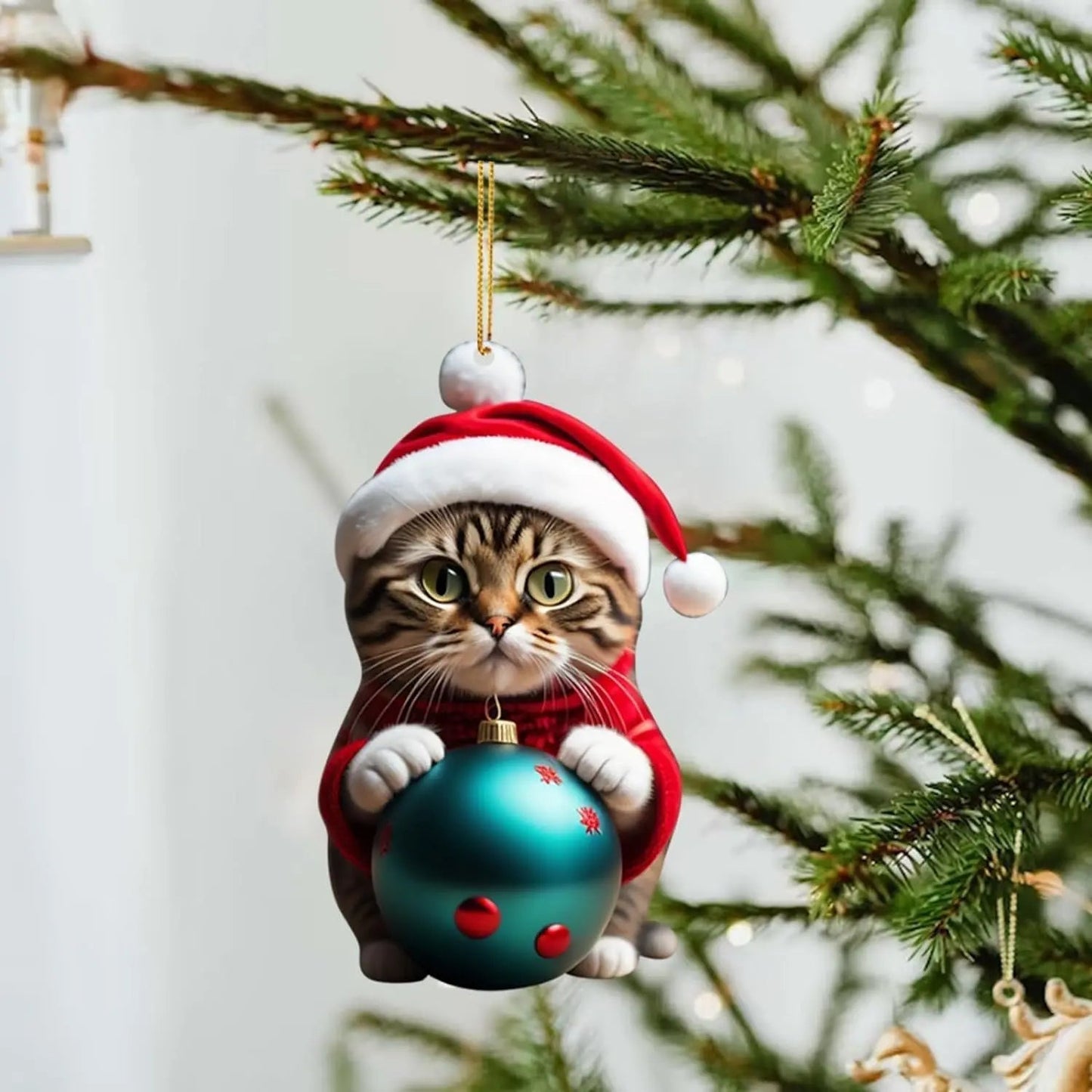 🎄10 Stykker😻 Katt Juletre Pynt ✨ Hengende Katt Pynt