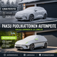 Paksu puolikattoinen autonpeite, suojaa auringolta ja lumelta