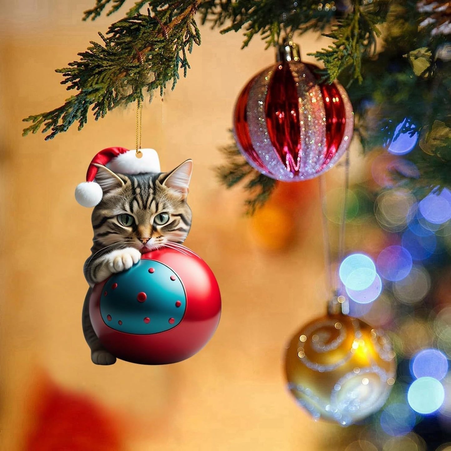 🎄10 Stykker😻 Katt Juletre Pynt ✨ Hengende Katt Pynt