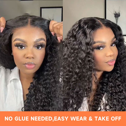 Deep Wave Pre-Cut 5X5 HD pitsiperuukit Wear And Go -liimattomat peruukit aloittelijoille