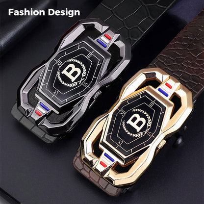 🐊Miesten nahkavyö, jossa tyylikäs krokotiilinahkakuvio, automaattisoljella ja valmistettu lehmännahasta.