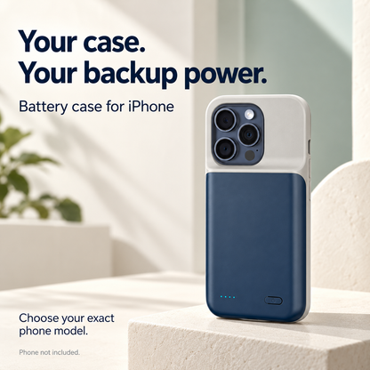 🔋✨ 2-in-1 Powerbank-suojakuori iPhonelle – Sano hyvästit akkuahdistukselle! 🚫 6800 mAh, PD 20W pikalataus, ohut, suojaa ja lataa samanaikaisesti 📱