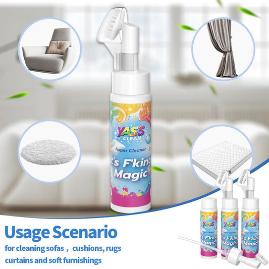 ⏳VIIMEINEN PÄIVÄ: OSTA 2, SAA 1 ILMAISEKSI!!💖Yass Clean Magic -vaahtopuhdistusaine matoille ja verhoilulle – Lemmikkien tahra- ja hajunpoistoaine puhdistusharjalla🧼🪄.