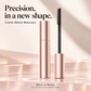Rose-gold mascara tube and slim single-sided black comb applicator
