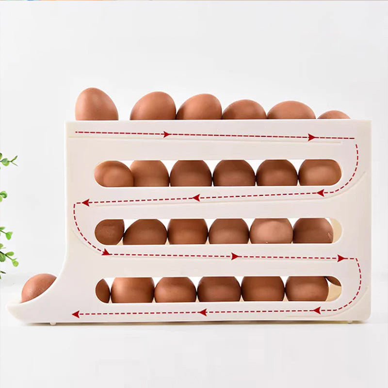 🥚Oppbevaringsstativ for egg i 4 etasjer med skråstilt design