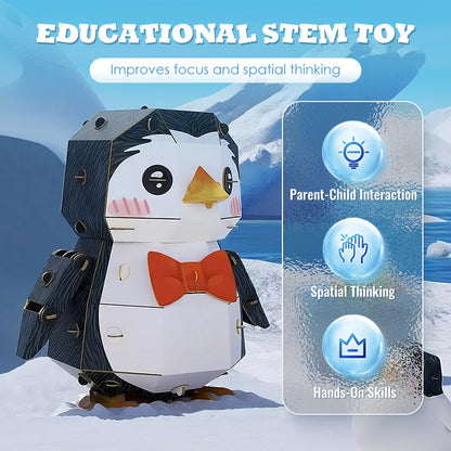 ✅Jouluinen 3D-pingviinipaperipalapelisarja – suloisin tee-se-itse-lahja lapsille