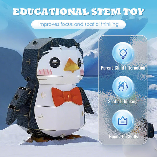 ✅Jouluinen 3D-pingviinipaperipalapelisarja – suloisin tee-se-itse-lahja lapsille