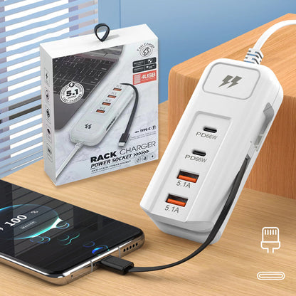 🔌⚡Monitoiminen pikalatauspistorasia - 2 PD + 2 USB💻