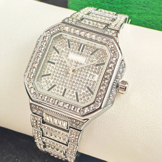 🥳2026 KUUMA MYYNTI🥳💞50K+ MYYTY!💎⌚ 50% ALENNUS! Square Rhinestone Watch – Ajaton kimallus päivittäiseen eleganssiin. Pukeudu ylös tai alas, aina tyylikkäästi. Ripaus luksusta. 🕊️✨