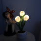 🔥LED-tulppaani-yövalo-kukkainen pöytävalaisin🌷✨