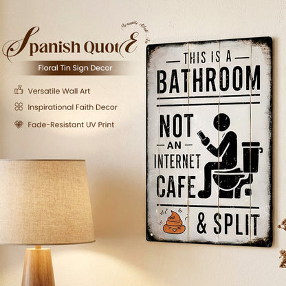 🚽 NYT 50 % ALE! 🧻 Vintage-peltikyltti – "Tämä on kylpyhuone, ei internetkahvila" ja "Jaettu", hauska seinätaide kylpyhuoneeseen ja wc:hen 🏠