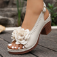 👡 50% ALENNUS NYT! 🌸 Naisten 3D-kukkaiset peep-toe Block-korkokengät – mukava kantapää, säädettävä hihna ja tyylikäs tyyli 👠