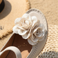👡 50% ALENNUS NYT! 🌸 Naisten 3D-kukkaiset peep-toe Block-korkokengät – mukava kantapää, säädettävä hihna ja tyylikäs tyyli 👠