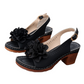 👡 50% ALENNUS NYT! 🌸 Naisten 3D-kukkaiset peep-toe Block-korkokengät – mukava kantapää, säädettävä hihna ja tyylikäs tyyli 👠