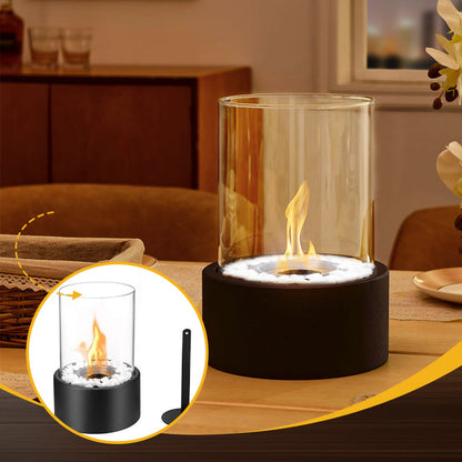 🔥 50% OFF NOW! 🏠 Glass & Metal Tabletop Fireplace – Portable & Smoke-Free – Ethanol burner, cozy ambiance & perfect for indoor or outdoor decor ✨