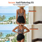 Women's Color-Block Criss-Cross One-Piece Swimdress