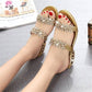 📢📢Viimeinen päivä -50% ALE!!⏰Modische Damen Sandalen – Flacher Absatz, Strass & Metallverzierung 👡 Für Sommer & Alltag.