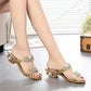 📢📢Viimeinen päivä -50% ALE!!⏰Modische Damen Sandalen – Flacher Absatz, Strass & Metallverzierung 👡 Für Sommer & Alltag.