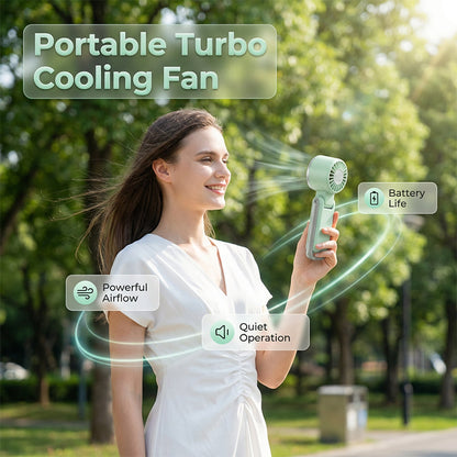 Taitettava Turbo-kädessä pidettävä tuuletin LED-näytöllä