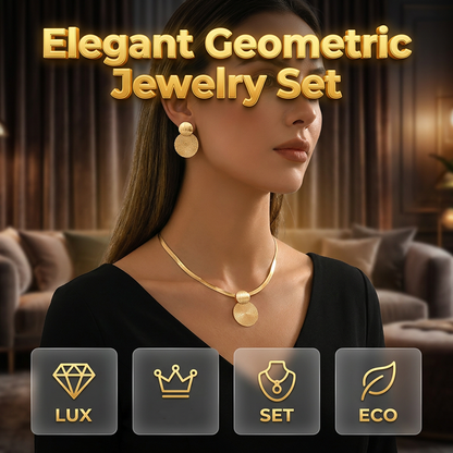 💫 RAJOITETUN AJAN -50 % ALE! ✨ Moderni geometrinen korusetti – Kullattu, kevyt, tyylikäs 🔶.