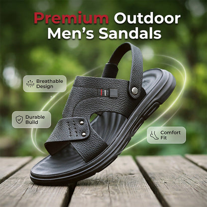 👞 RAJOITETUN AJAN 50 % ALE! ✨ Miesten nahkasandaalit – Liukumattomat, paksupohjaiset, kaksoiskäyttöiset 🌴.