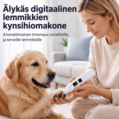 Sähkökäyttöinen lemmikkien kynsien hiomakone, jossa on LED-virran näyttö