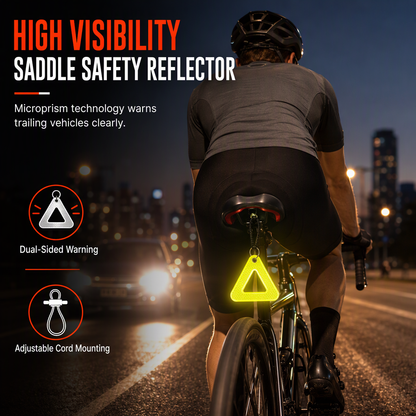 Hanging Bicycle Saddle Reflective Triangle for Cycling Safety Warning