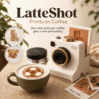 ☕✨Retro Coffee Art -kamera – 30 sapluunaa latte-taiteeseen 📸