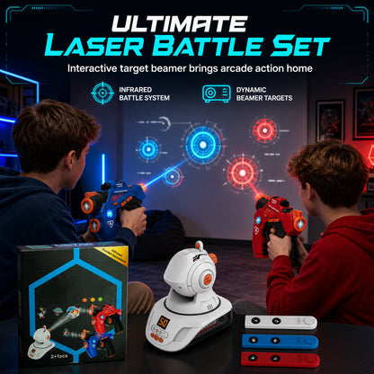 🔥Lasten laser tag -peli, jossa maaliprojektio, joukkuetila, valot ja äänet – aktiivista pelaamista ilman ruutua 🎯🔫✨✅💥