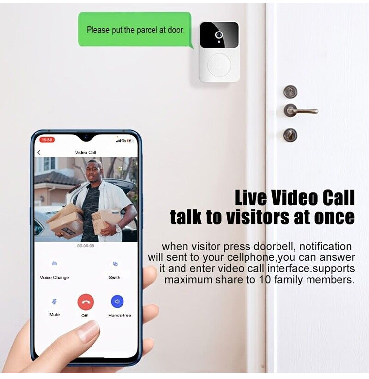 Trådløs Intelligent Video-Dørklokke - GRATIS FRAKT