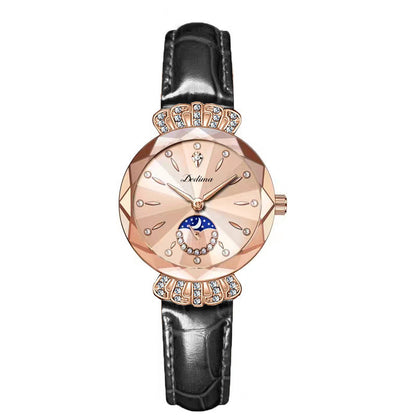 Fasjonabel Diamond Moon Star Watch for kvinner