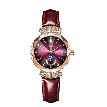 Fasjonabel Diamond Moon Star Watch for kvinner