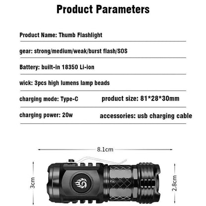 Treøyet Monster Mini Flash Super Power lommelykt【Kjøp 2 gratis frakt】